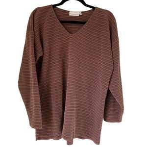 Vtg 90s Paris Sport Club Sweater‎ Women’s Sz M Thick Striped Knit Red Multicolor